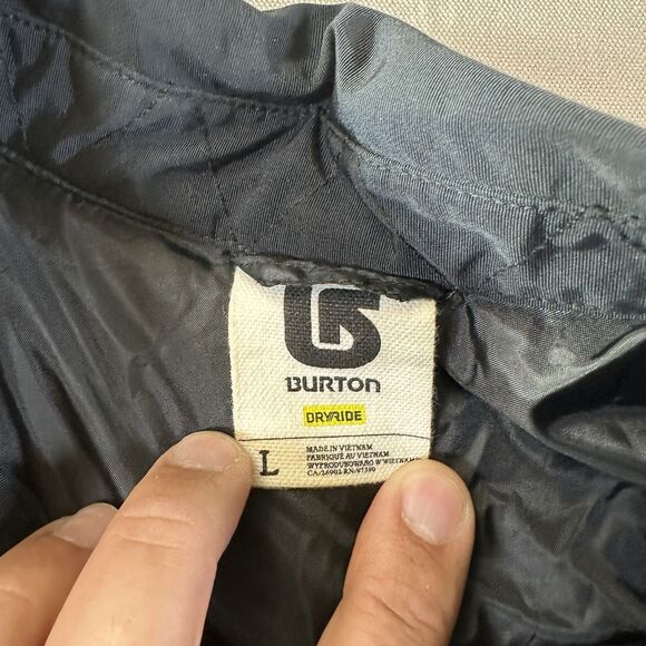 BURTON DRYRIDE ~ MENS Large ~ BLACK DOWN QUILTED BUTTON UP JACKET COAT - Picture 3 of 6